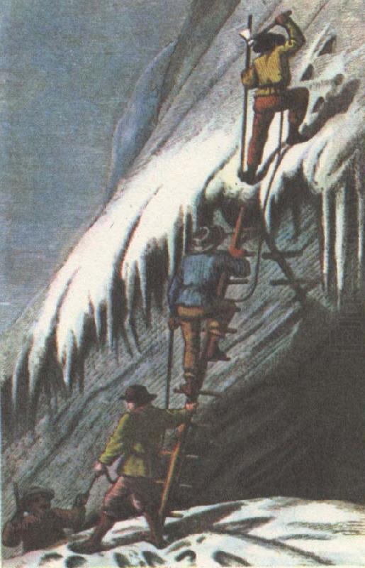 william r clark sadana har enkla stegar hade man vid bergs bestigning pa 1852 talet china oil painting image